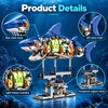 Mechanical Shark Building Set for Creative Play – 687-Piece Light-Up