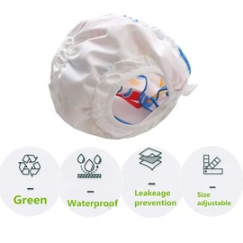 Adorable Reusable Baby Swimming Trunks, Girls' Swimming Nappy with Ruffles for Toddlers, 0-4 Years (Sweet Strawberry, XL-36-44 lb/3-4 Years)