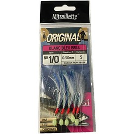 Ragot SALTWATER TERMINAL TACKLE MITRAILLETTE - per unit, Blanc-Bleu Brillant, 50/100, N°1/0, 5