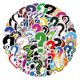 Bric Dodo Pack of 120 Question Mark Stickers Car Laptop Phone Guitar Skateboard Motorcycle Bicycle Question Mark Stickers Set Vinyl Waterproof Aesthetic Stickers for Teenagers Children Adults