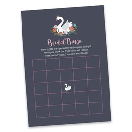 Inkdotpot 50 Swan Bingo Game Cards For Bridal Wedding Shower Bachelorette Party Bulk Blank Square Fill In Gift Ideas
