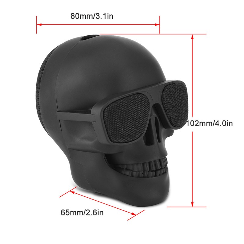 New Skull Head Speaker Portable Mini Wireless Bluetooth Stereo Speaker