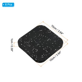PATIKIL Treadmill Mat, 6 Pcs Exercise Equipment Mat Noise Reduction for Floor Protection, Washing Machine Pads, Anti Vibration Rubber Mats for Bike, Black/White