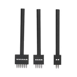 3pcs Leather Prong Punch Tool Set, 2/4/6 Carbon Steel Prong Row Circular Cut Round Hole Punch for Leather Craft(Teeth 5mm)