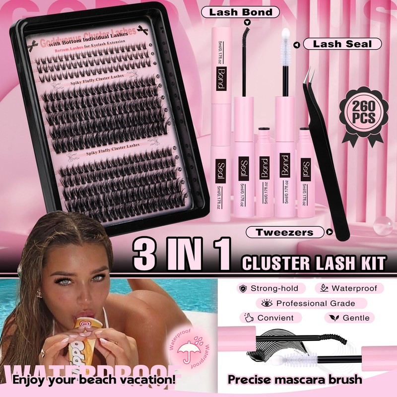 Goddvenus Wispy Lash Clusters Kit Cluster Eyelash Extensions Natural Lash
