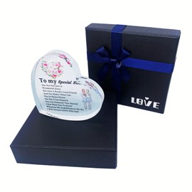 Crystal Glass Gifts for Sister, Heart-Shaped Plaque Keepsake,Christmas Birthday Gifts for Sister Friends