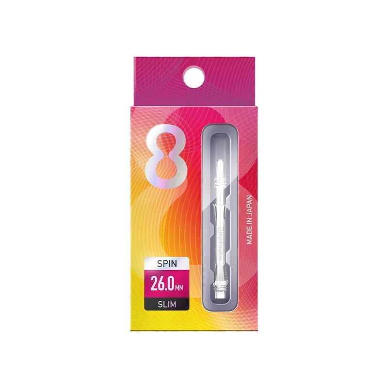 8 Flight Slim Shaft Spin Clear 26mm