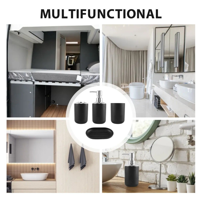 Juego De Accesorios De Baño De Plástico De 4 Piezas,