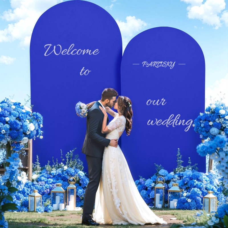 Royal Blue Spandex Fitted Wedding Arch Stand Cover 7.2FT Round