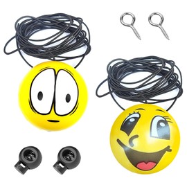 Haimeirui 2 Sets Garage Tennis Ball Parking Aid, Garage Parking Guide System Assist Ball Kit, Car Stop Indicator Ball Stoppers for Garage Parking, Garage Stop Sign Ball Sensor (Goggles/Smile)