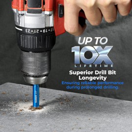 toolant 10PCS Diamond Drill Bits Set, Tile Drill Bits for Ceramic,Glass, Porcelain,Marble and Granite, Ceramic Drill Bit for pots with Cooling Wax, 1/4" Round Shank,3/16"-3/8"