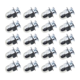 ECSiNG 20Pcs Bicycle Cable Anchor Bolts 6mm with Nuts and Washers for BMX Cross Bike Electric Bike Foldable Hybrid Kids Mountain Racing Trekking Bike Cycling Accessories Round Head Screw