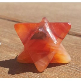 NATURAL CARNELIAN GEMSTONE MERKABA STAR (ONE) - BUY IT NOW