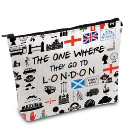 FOTAP London Trip Makeup Bag UK Travel Vacation Gifts London Skyline Travel Bag London England Cosmetic Bag Welcome Bag Housewarming Gift (London UK)