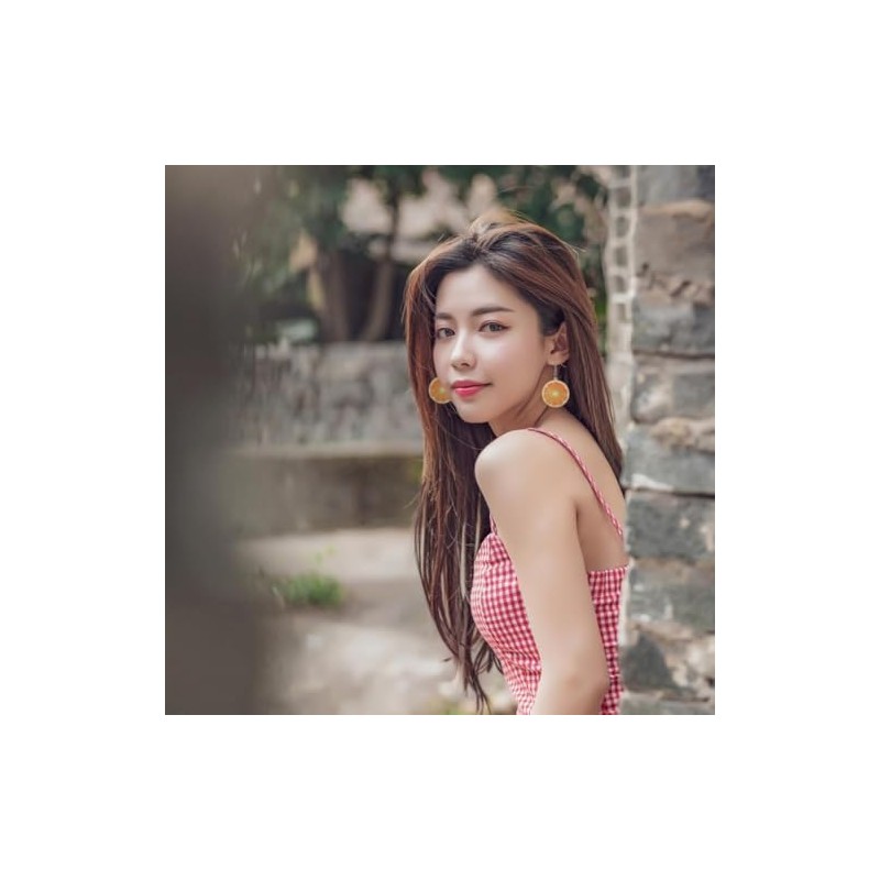 BLeezm Orange Funny Fruit Earrings Orange Drop Dangle & Cute