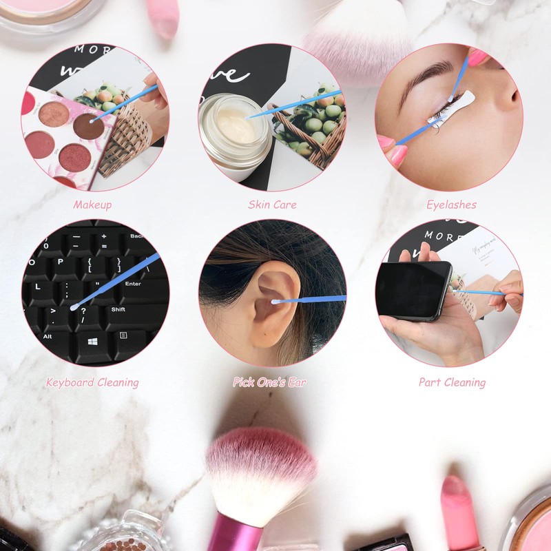 G2PLUS 500PCS Cotton Swabs, Disposable Micro Applicators Brush for Makeup