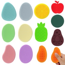 Ninnyi 12 PCS Sensory Worry Stones for Kids Adults, Fruit Fidget Stones for Anxiety Relief