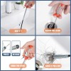 KeyFar Drain Clog Remover 1pcs,Drain Snake Hair Remover 6pcs Cleaning