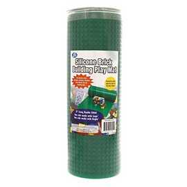 SCS Direct Brick Building Blocks Silicone Playmat - 32" Rollable and Portable Two Sided playmat for Activity Tables- Compatible with and Tight fit with All Major Building Blocks Brands, Kids Gift