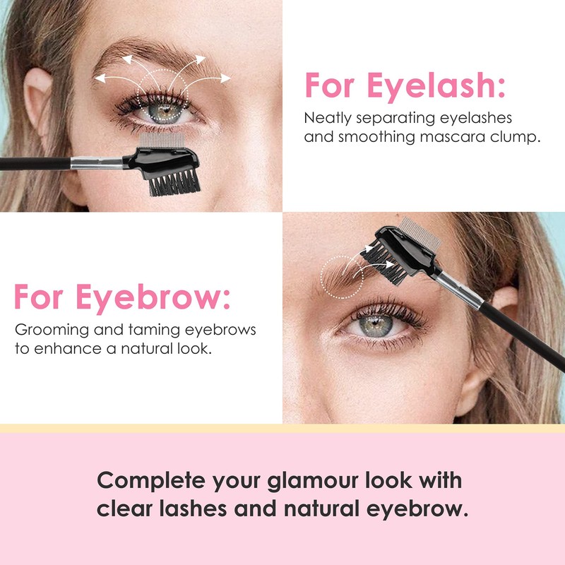 Beauty7 Eyelash Brush Eyebrow Brush Spoolie Brush Eyelash Resuable Dual
