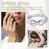 Suplight 925 Sterling Silver Infinity Ring Enagement Rings Wedding Band