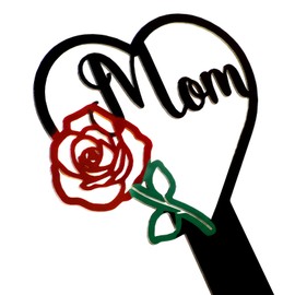 Unittype Mom Memorial Grave Markers Metal Heart Memorial Plaque Stake Mother's Day Sympathy Grave Plaque Cemetery Decoration for Loved Ones Garden Outdoor Memorial Grave Stake for Cemetery Yard