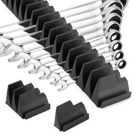 Kisbeibi Magnetic Wrench Organizer for 23 Wrenches, Improving Efficiency Modular Wrench Holder, Wall-Mounted Pliers Holder for Tool Box Drawer Organization and Storage(Black)