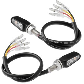 ZETA Racing G4814 701 LED Flasher Motorcycle Tail Lamp Integrated Turn Signal, Ultra Small, Ultra Lightweight, Clear Lens, Aluminum Alloy, Matte Black
