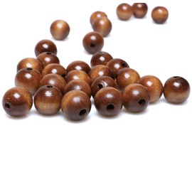 Wooden Beads 20mm Brown Round Wood Beads Dark Color Loose Spacer Beads with 4mm Hole for Craft Making Farmhouse Home Wall Decor, 100Pcs