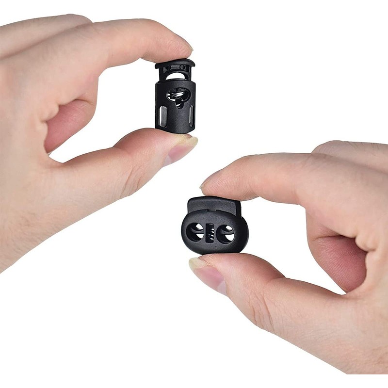 Spring Cord Stoppers, Pack of 20 (Round, 2 Holes x