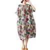 LUZU JUNU Women's Summer Baggy Plus Size Loose Cotton Linen