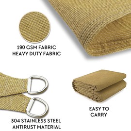 SHADEWIZ Right Triangle 15' x 19' x 24.2' Sand Sun Shade Sail swz12 Canopy Awning for Patio Backyard Lawn Garden Outdoor Activities UV Block Mesh Netting, We Can Make Custom Sizes