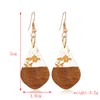 Retro Wooden Resin Geometric Bar Drop Dangle Earrings Layered Leopard