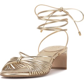 Vince Camuto Women's Lory Heeled Sandal, Egyptian Gold Metallic, 7