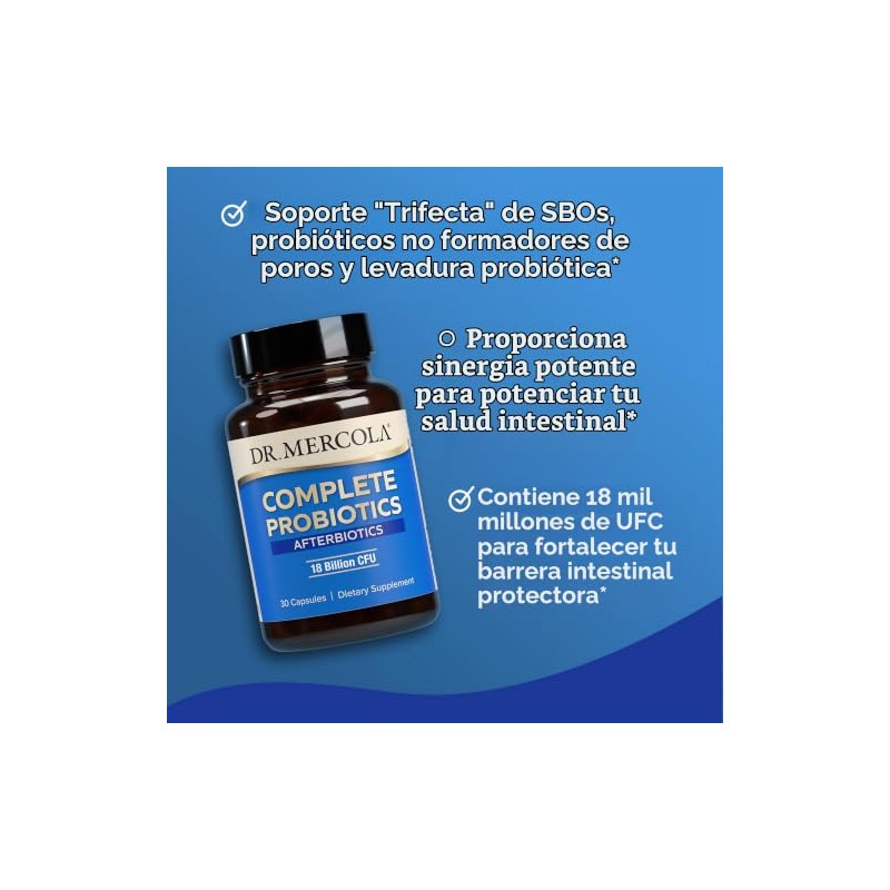 Dr. Mercola Complete Afterbiotics Suplemento dietético (18 mil millones de