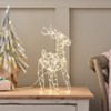 Lights4fun 31 cm LED Reindeer Figure Indoor Reindeer Christmas Figure