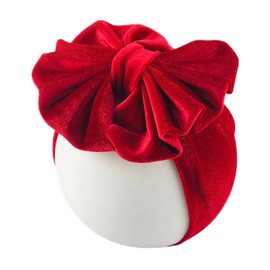 Xansema 2Pcs Baby Girls Big Bow Headband Elastic Newborn Infant Toddlers Hairbands Hair Accessories (B-Red Deep Green, One size)