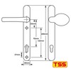 TSS White UPVC Door Handle Pair Set, Sprung, 92mm PZ