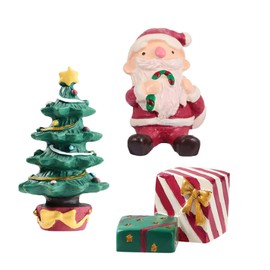 BicVaken 3 Pcs Christmas Aquarium Decoration - Cute Resin Ornament Fish Tank Decoration, Santa Christmas Tree Statue Supplies for Reptile House Cave Aquarium Xmas Decor