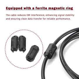 MOTOU 39.37in 4Pin AMS Lite Extension Cable for Bambu Lab A1 Series 3D Printer – Copper Core, Magnetic Ring Included (Not Compatible with X1 P1)