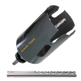 PLG2SUPT Carbide Tipped Hole Saw Cutter 4” 102mm for Thick Wall, Roof, 6.6” Deep Cutting with Arbor for Multi Purpose, Hard Wood, Hardy Plank, MDF, Wall Tile, Air Brick