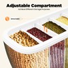 6 Grid Dry Food Dispenser, 22lb Capacity Grain Storage Dispenser