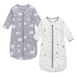 Miracle Baby Long Sleeve Sleep Sack 12-18 Months 2 Pack Wearable Blanket Baby 100% Cotton Sleeping Bag for Newborn Infant Toddler