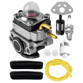 HUFEWU Carburetor Kit Fit for Hyper Tough HY26SST HY26SSTVNM 26cc String Trimmer Black Max BM25CSAC BM25CSACVNM BM25SSAC BM25PHVNM 25cc 2-Cycle Gas Trimmers, Gasket Fuel Pipe Air Filter