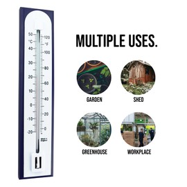 Accurate Room Thermometer For Use As Room Temperature Thermometer In The Home Office Garden or Greenhouse Easily Wall Mounted (Dark Blue)