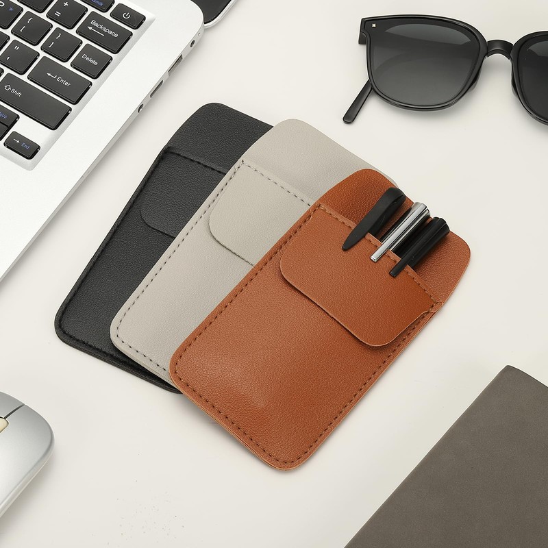 PATIKIL 2 Pack Leather Pocket Protector, MultiPurpose Pen Pocket Protector