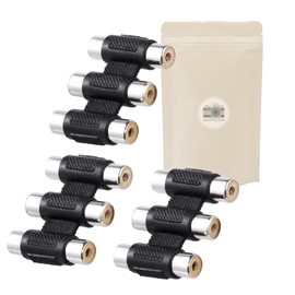 X3 Coupler RCA 3 Way Extension Adapter Connector RCA Female Audio Recording - Adaptive French Brand
