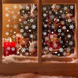 9 Sheets Christmas Snowflake Stickers Window Stickers Snowflake Christmas Stickers Removable Christmas Window Stickers Clings for Christmas Window Decorations