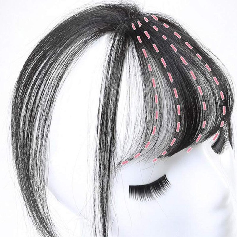 Invisible Human Hair Toppers For Women 3D Air Bangs Hair