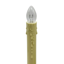Creative Hobbies 3 Light Electric Candolier Indoor Christmas Candle Lamp Ivory Plastic with Bulbs